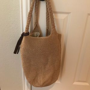 Tan woven purse
